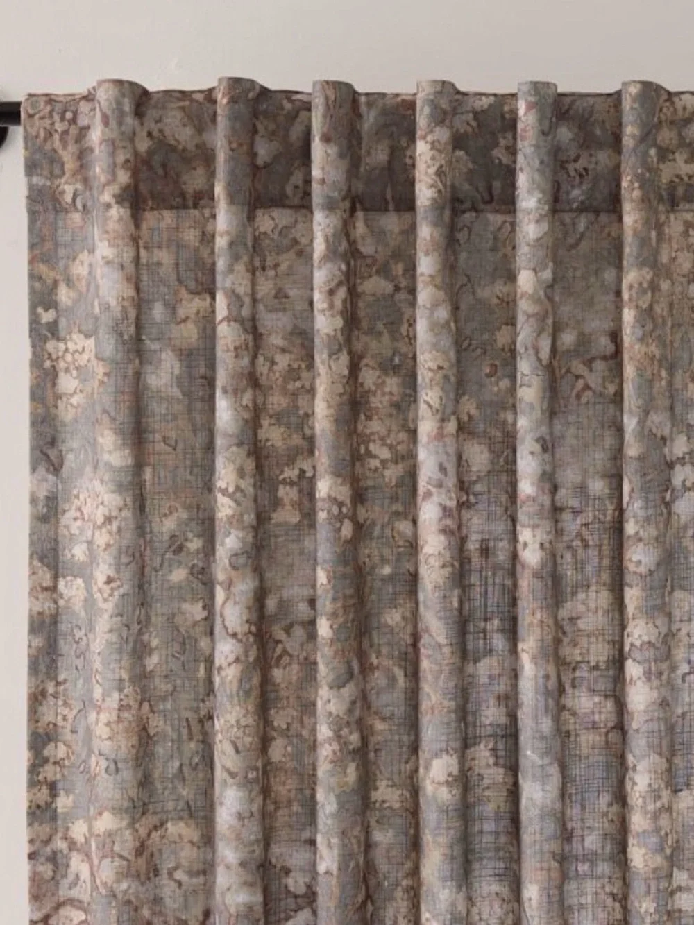 NEW West Elm Taupe Floral Sheer Curtains (2)